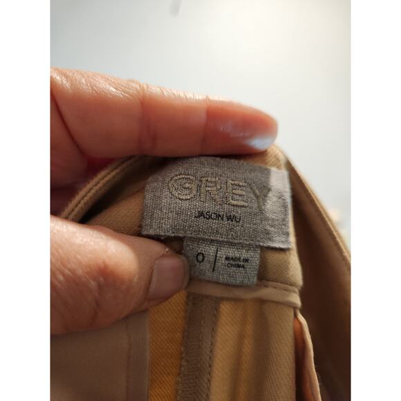 Grey Jason Wu High-Waisted ‎ Pants silk Belt waist 28 Beige Luxury Designer - Picture 2 of 4